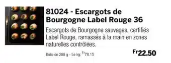 Thiriet 81024 Escargots de Bourgogne Label Rouge 36 offre