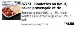 87751 Boulettes au bœuf, sauce provençale et riz