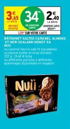 Intermarché Nuii - bâtonnet salted caramel almond et new zealand honey offre