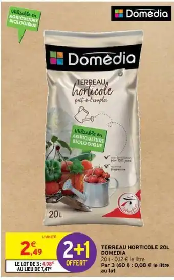 Intermarché Domédia - terreau horticole 20l offre