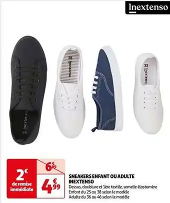 Auchan Inextenso - sneakers enfant ou adulte offre