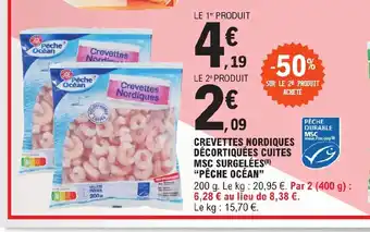 E.Leclerc CREVETTES NORDIQUES DÉCORTIQUÉES CUITES offre