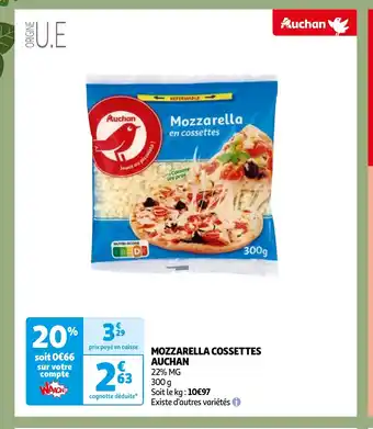 Auchan MOZZARELLA COSSETTES AUCHAN offre