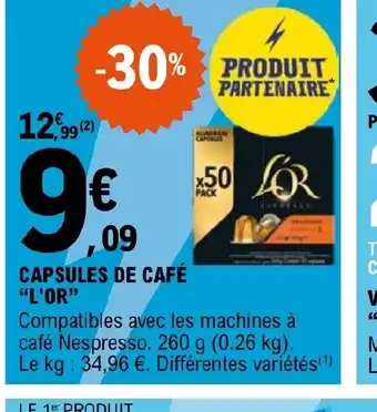 E.Leclerc Express CAPSULES DE CAFÉ "L'OR offre