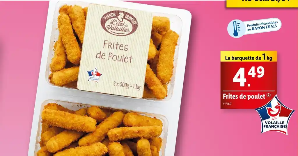 Lidl Frites de poulet offre