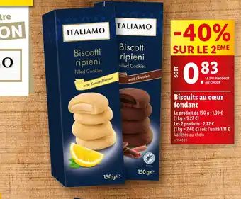 Lidl ITALIAMO Biscuits au cœur fondant offre