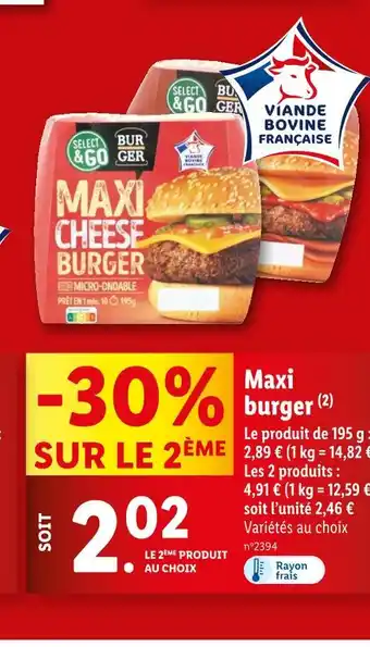 Lidl Maxi burger offre