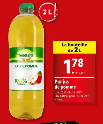 Lidl SOLEVITA Pur jus de pomme offre