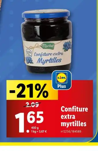 Lidl Maribel Confiture extra myrtilles offre