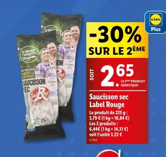 Lidl Le Césarin Saucisson sec Label Rouge offre