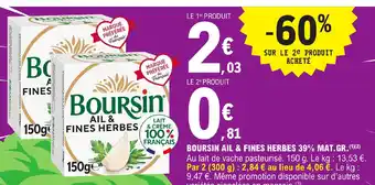 E.Leclerc Express BOURSIN AIL & FINES HERBES 39% MAT. GR. offre