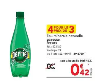 METRO Eau minérale naturelle gazeuse PERRIER offre