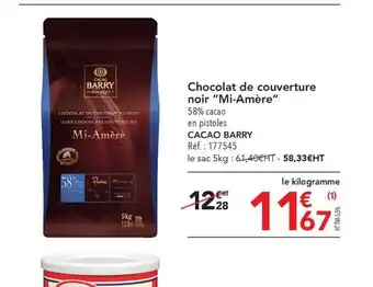 METRO Chocolat de couverture noir Mi-Amère" offre