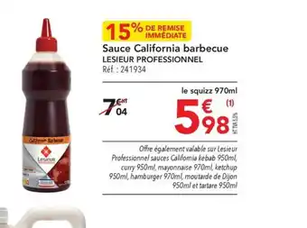 METRO Sauce California barbecue offre