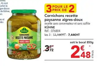 METRO Cornichons recette paysanne aigres-doux offre