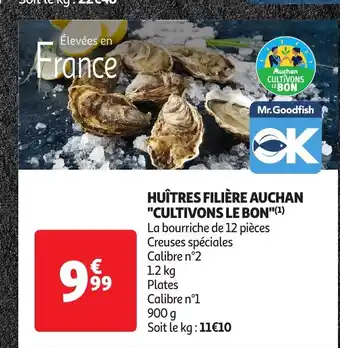 Auchan Supermarché HUÎTRES FILIÈRE AUCHAN CULTIVONS LE BON offre