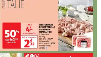 Auchan Supermarché CHIFFONNADE DE MORTADELLE AUCHAN LE CHARCUTIER offre