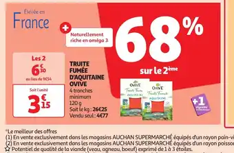 Auchan Supermarché TRUITE FUMÉE offre