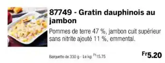 Thiriet 87749 Gratin dauphinois au jambon offre