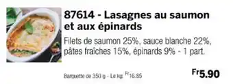 Thiriet 87614 Lasagnes au saumon et aux épinards offre