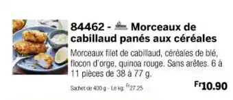 Thiriet Morceaux de cabillaud panés aux céréales offre