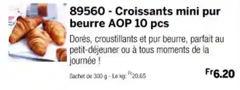 Thiriet 89560 - Croissants mini pur beurre AOP 10 pcs offre