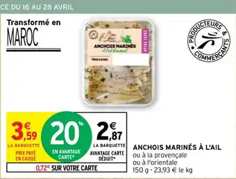 ANCHOIS MARINÉS À L'AIL
