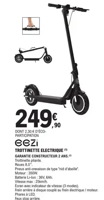 E.Leclerc Sport TROTTINETTE ELECTRIQUE (1) offre