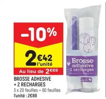 Leader Price BROSSE ADHESIVE + 2 RECHARGES offre