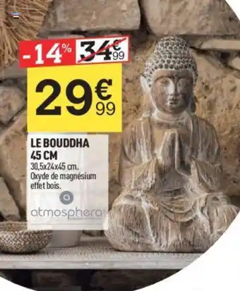 Centrakor LE BOUDDHA 45 CM 30,5x24x45 cm. Oxyde de magnésium effet bois. offre