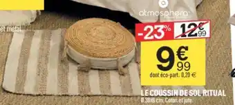 Centrakor LE COUSSIN DE SOL RITUAL 038x8 cm. Coton et jute. offre