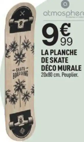 Centrakor LA PLANCHE DE SKATE DÉCO MURALE 20x80 cm. Peuplier. offre