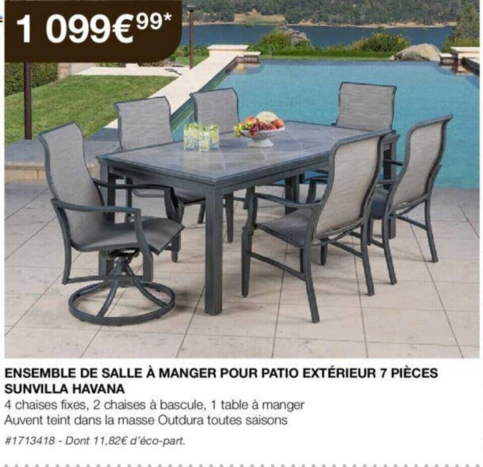 Promo ENSEMBLE DE SALLE À MANGER POUR PATIO EXTÉRIEUR 7 PIÈCES SUNVILLA