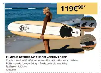 Costco PLANCHE DE SURF 240 X 55 CM - GERRY LOPEZ offre