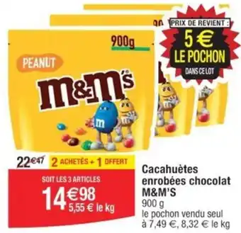 Cora x Carrefour Cacahuètes enrobées chocolat M&M'S 900 g offre