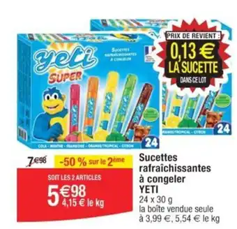 Cora x Carrefour Sucettes rafraîchissantes à congeler YETI offre