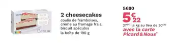 Picard 2 cheesecakes offre