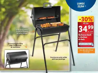 Lidl Barbecue baril à charbon de bois offre