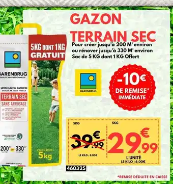 Trèfle Vert GAZON TERRAIN SEC offre