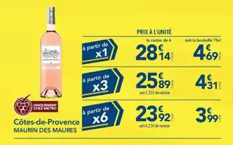 METRO Côtes-de-Provence MAURIN DES MAURES offre