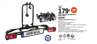 PORTE-VÉLOS PLATEFORME CROW BASIC 2 VÉLOS