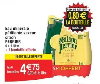 Cora x Carrefour Eau minérale pétillante saveur citron PERRIER offre