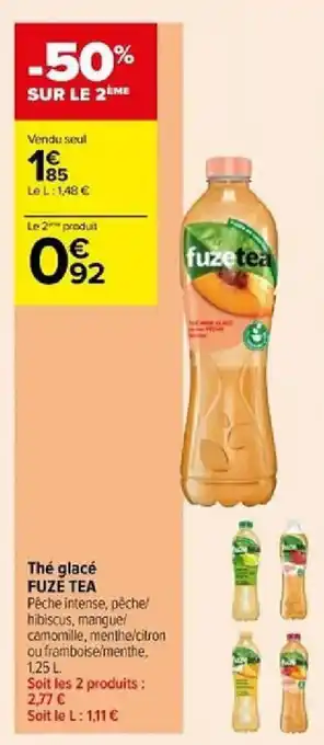 Carrefour Contact Thé glacé FUZE TEA offre