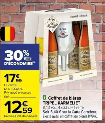 Carrefour Coffret de bières TRIPEL KARMELIET offre