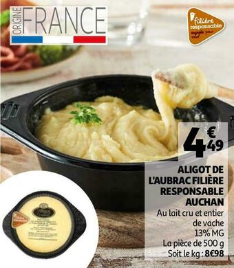 Auchan Aligot de l'aubrac filière responsable auchan offre