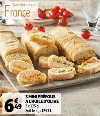 Auchan 3 mini préfous à l'huile d'olive offre