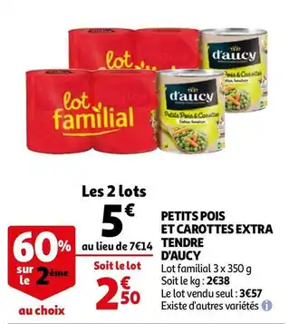 Auchan Petits pois et carottes extra tendre offre