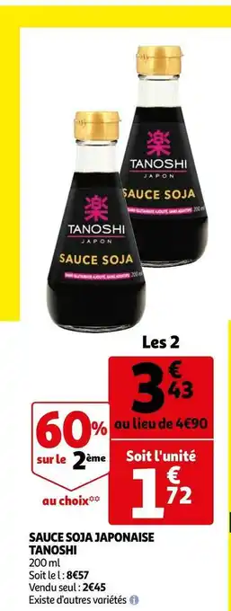 Auchan Tanoshi sauce soja japonaise offre