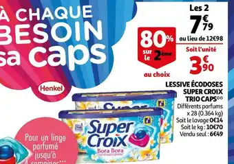 Auchan Lessive écodoses super croix trio caps** offre