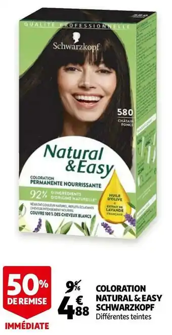 Auchan Schwarzkopf coloration natural & easy offre